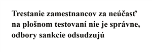 Stanovisko Predstavenstva KOZ SR k avizovanému sankcionovaniu zamestnancov ...